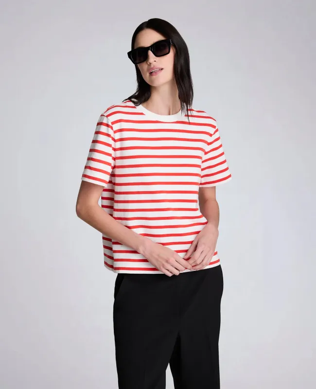 Cotton Crew Neck Stripe Tee sold by Kenneth Cole