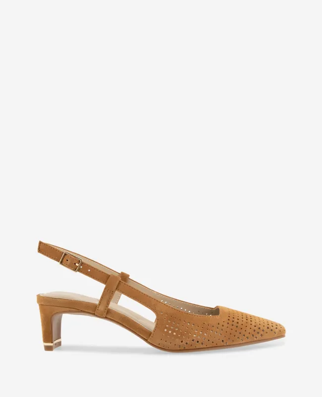 Marbella Perforated Suede Slingback Heel sold by Kenneth Cole