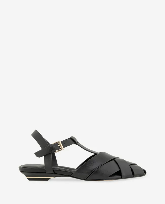 Bindy Woven Leather T-Strap Sandal sold by Kenneth Cole