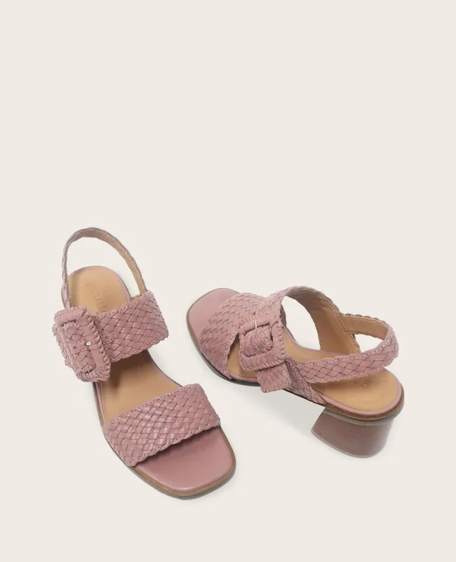 GENTLE SOULS - Madylyn Woven Leather Heel Sandal sold by Kenneth Cole
