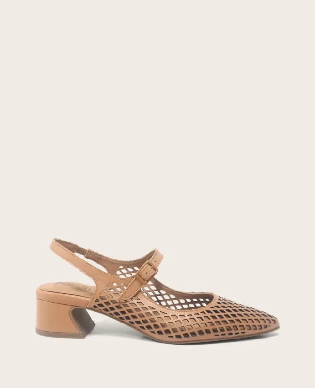 GENTLE SOULS - Gladys Perforated Leather Mary Jane Slingback Heel sold by Kenneth Cole