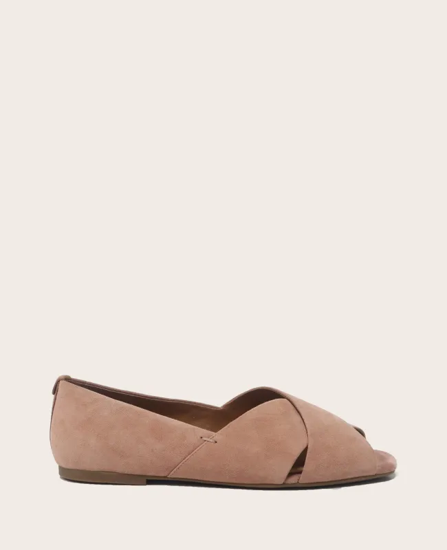 GENTLE SOULS - Whoebe Suede Criss-Cross Open Toe Flat made by Kenneth Cole