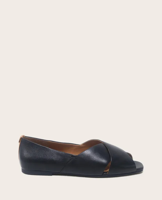 GENTLE SOULS - Whoebe Leather Criss-Cross Open Toe Flat made by Kenneth Cole
