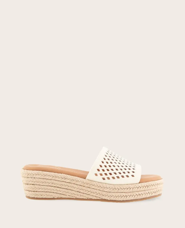 GENTLE SOULS - Vandy Perforated Leather Espadrille Wedge Sandal sold by Kenneth Cole