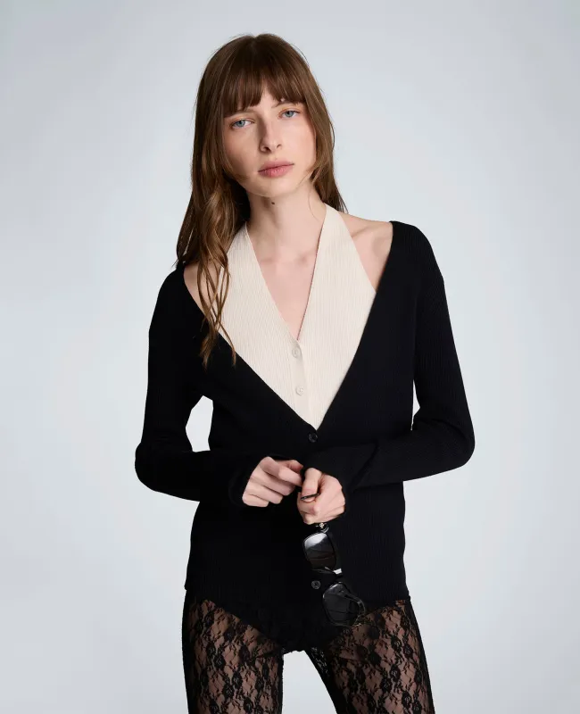 Ribbed Halter Button Front Sweater sold by Kenneth Cole