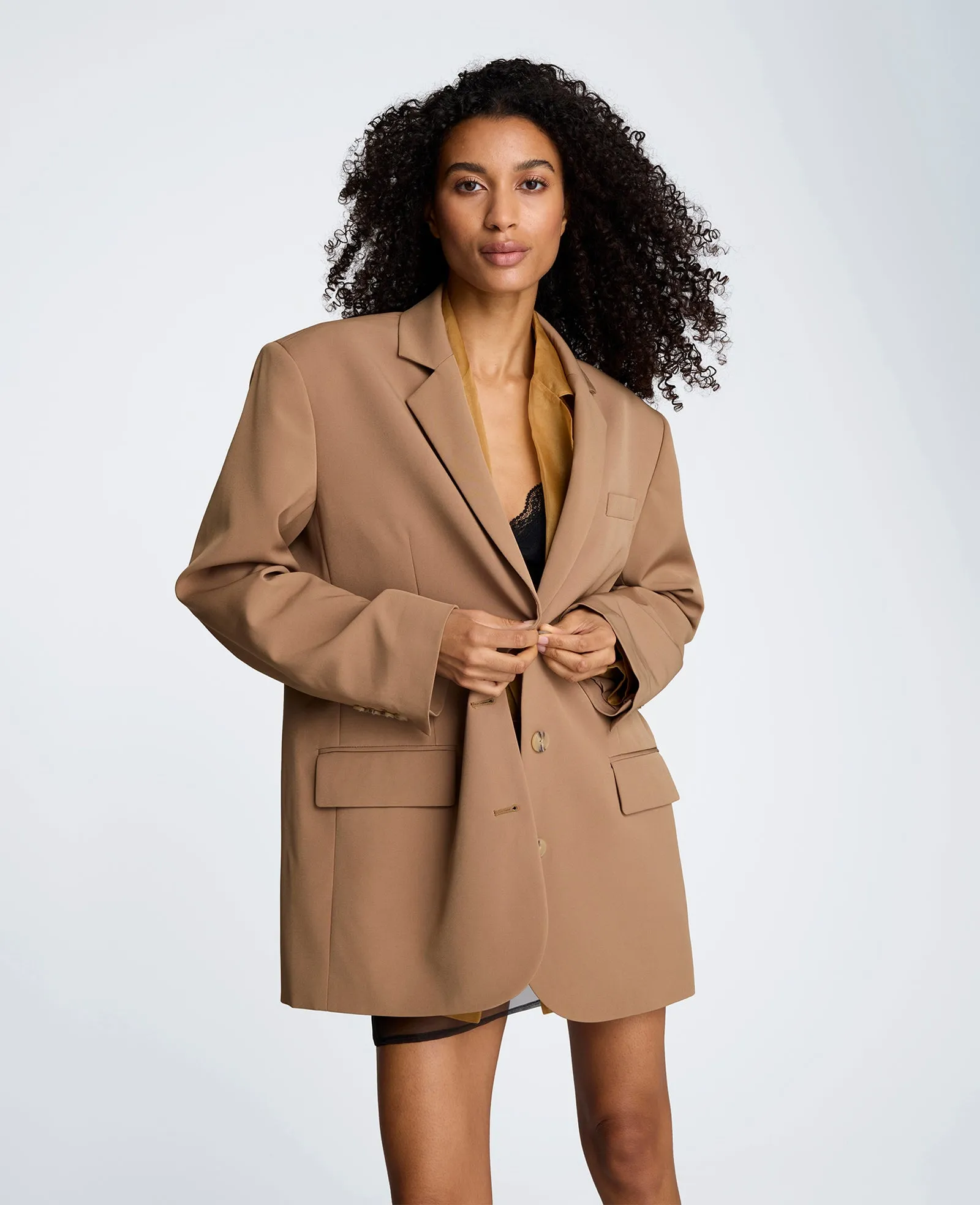 Three Button Boyfriend Jacket with Flap Pockets sold by Kenneth Cole product image thumbnail 2