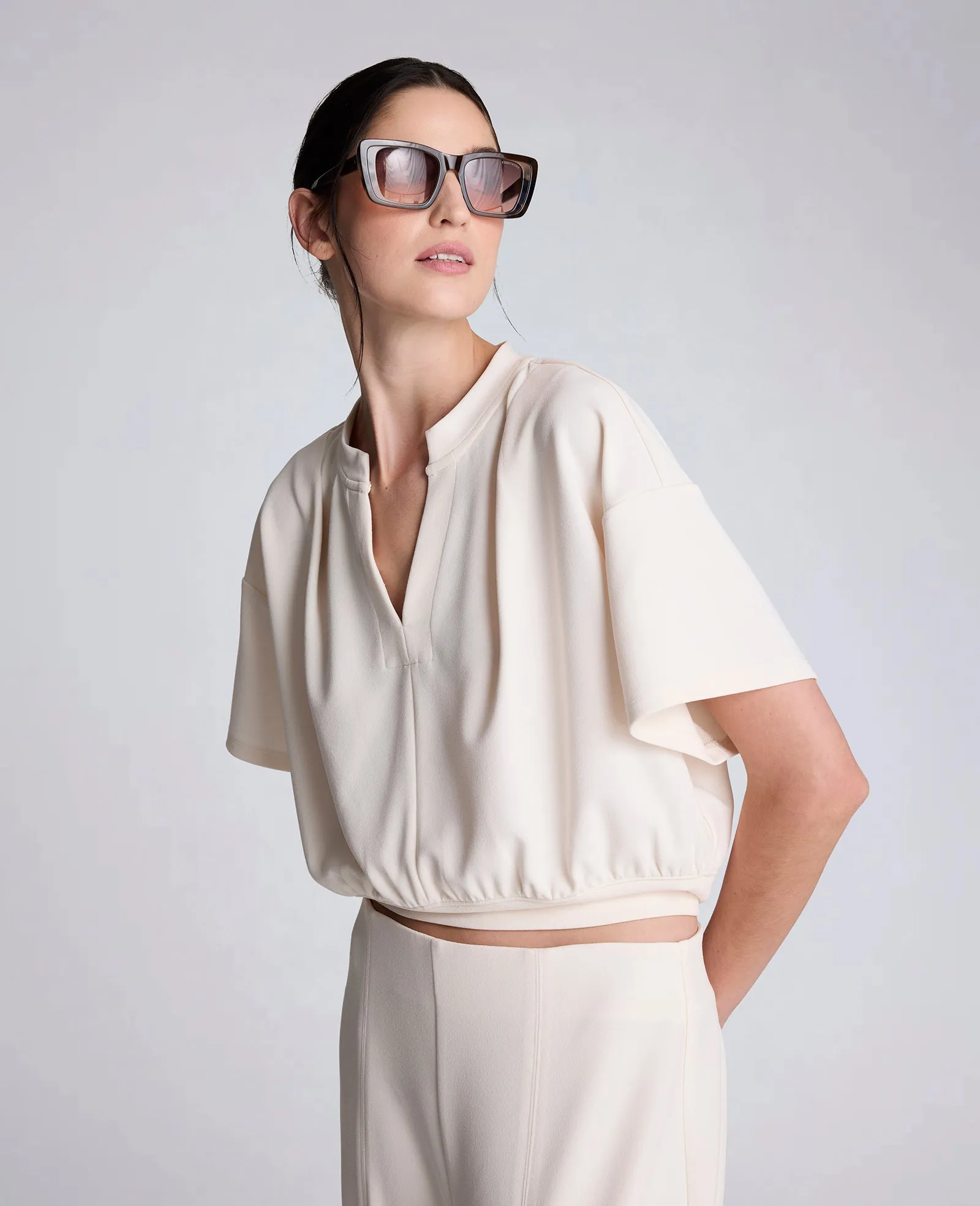 Short Sleeve Pullover with Pleated Shoulder sold by Kenneth Cole product image thumbnail 3