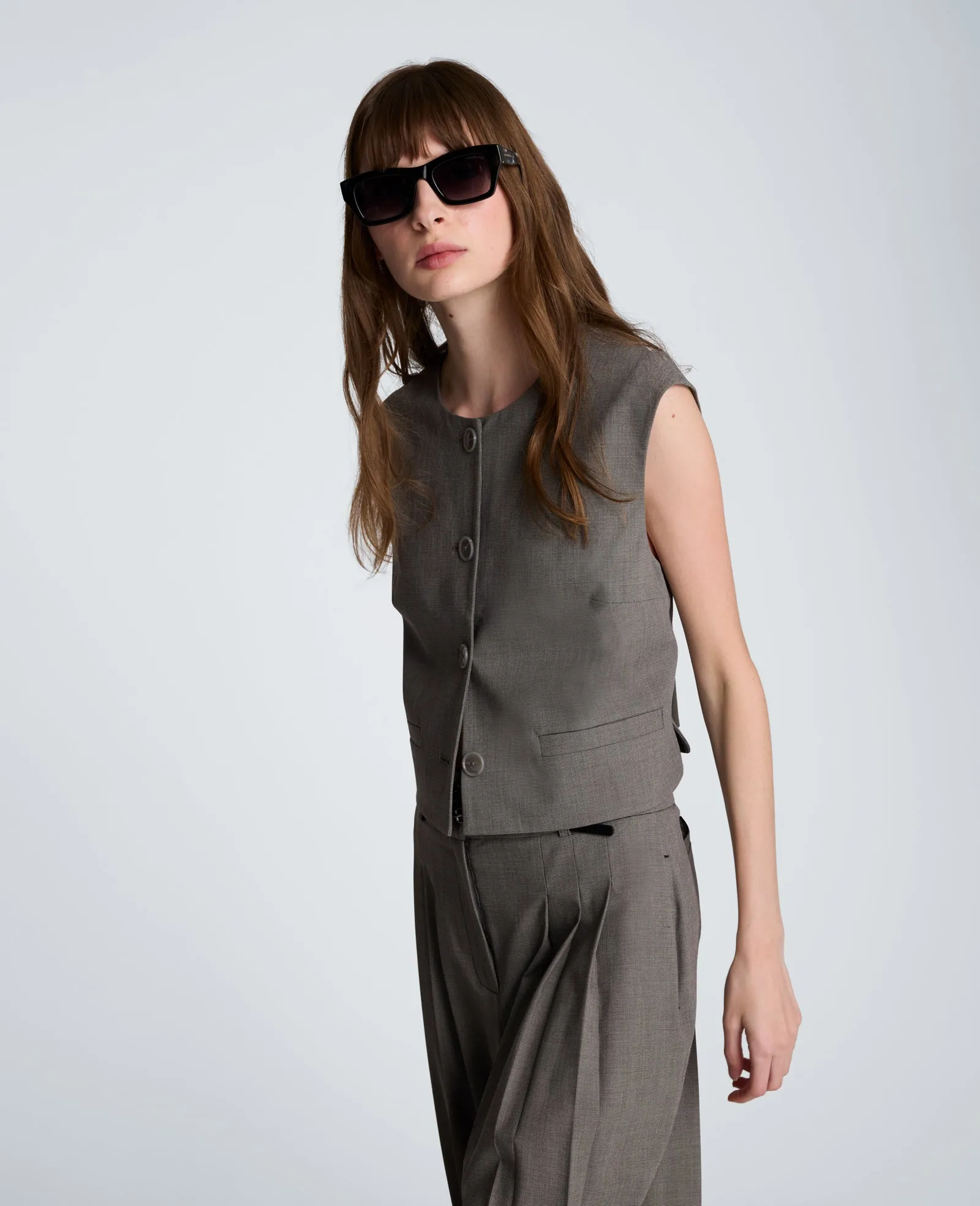 Four Button Boxy Vest sold by Kenneth Cole product image thumbnail 3