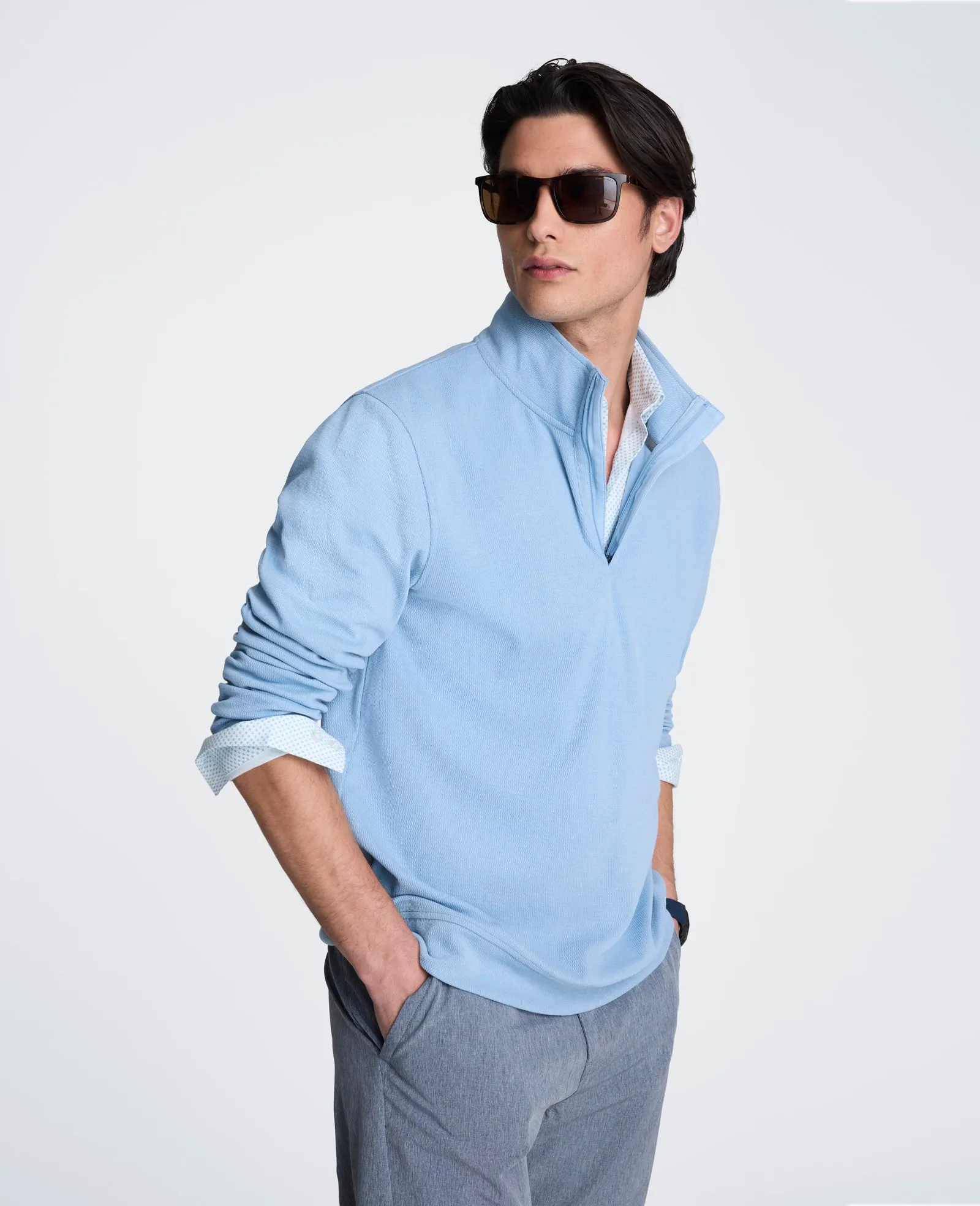 Hidden Placket Quarter Zip Sweater sold by Kenneth Cole product image thumbnail 3