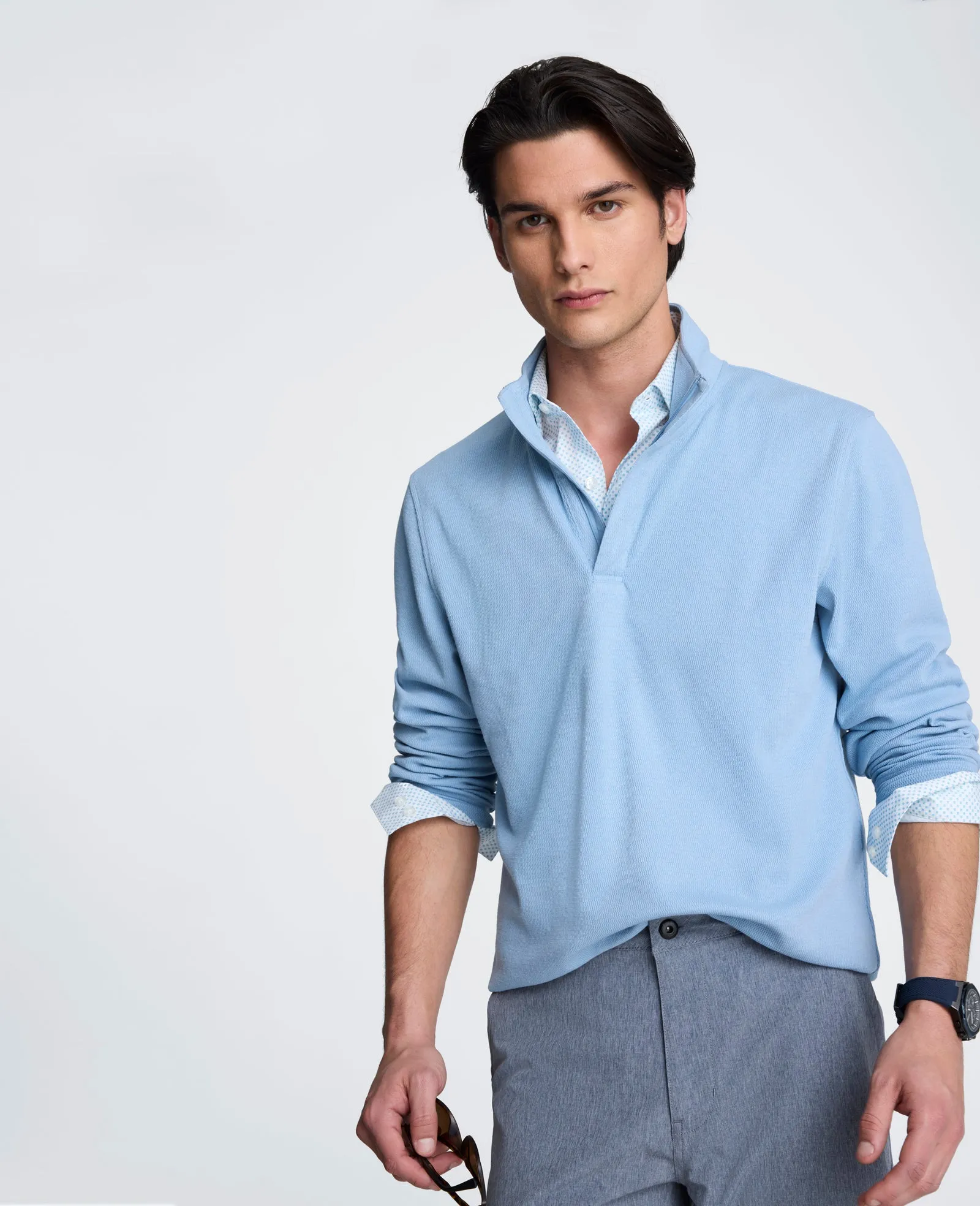 Hidden Placket Quarter Zip Sweater sold by Kenneth Cole