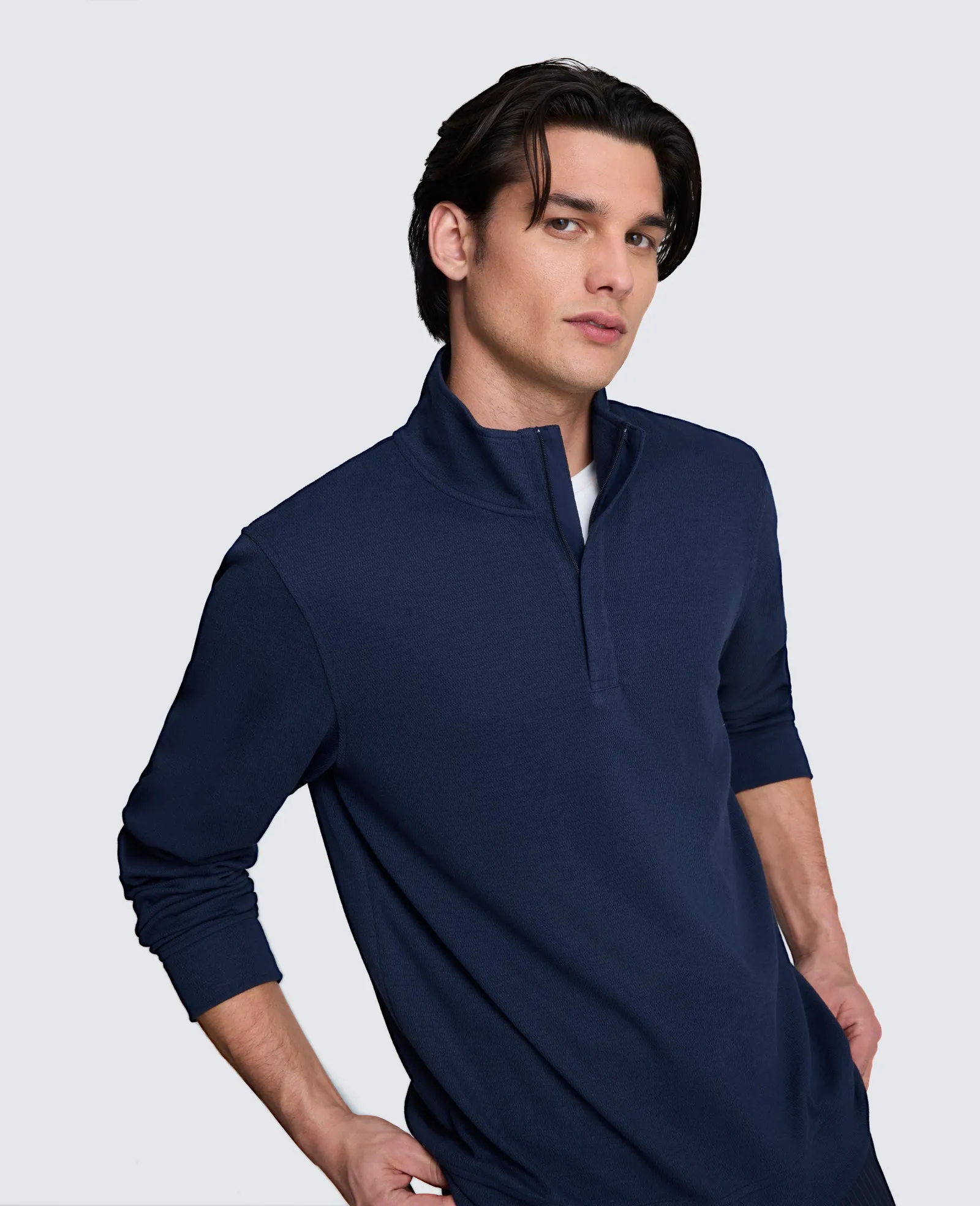 Hidden Placket Quarter Zip Sweater sold by Kenneth Cole product image thumbnail 3