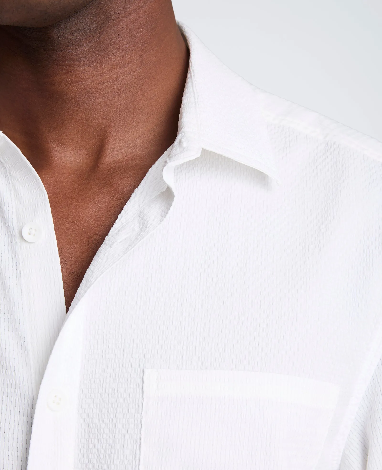 Slim Fit Short-Sleeve Mixed-Media Sport Shirt sold by Kenneth Cole product image thumbnail 4