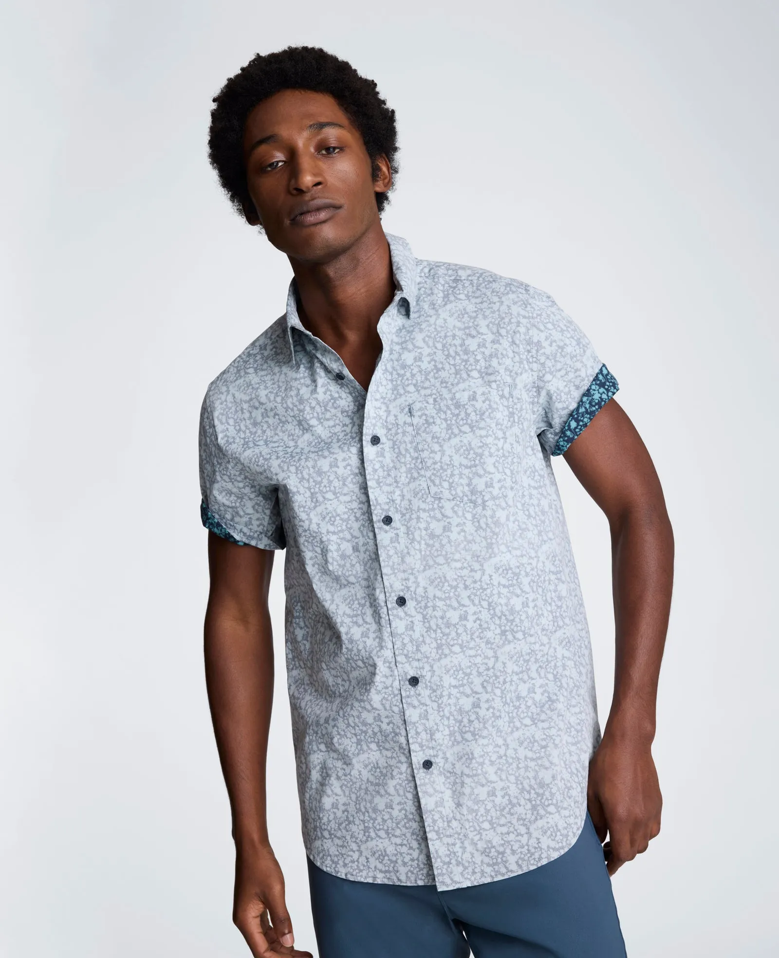 Short Sleeve Sport Shirt with Chest Pocket sold by Kenneth Cole