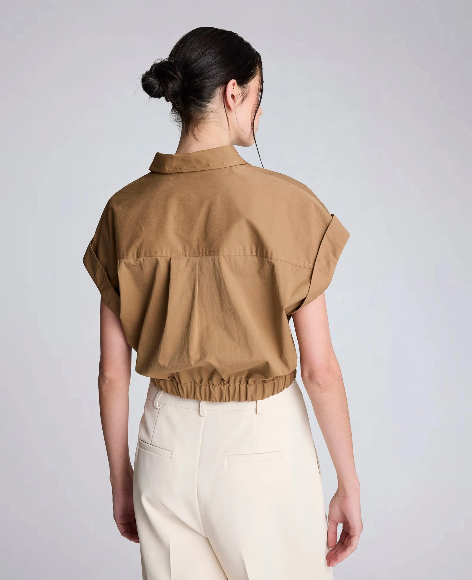 Poplin Cropped Short Sleeve Shirt sold by Kenneth Cole product image thumbnail 3