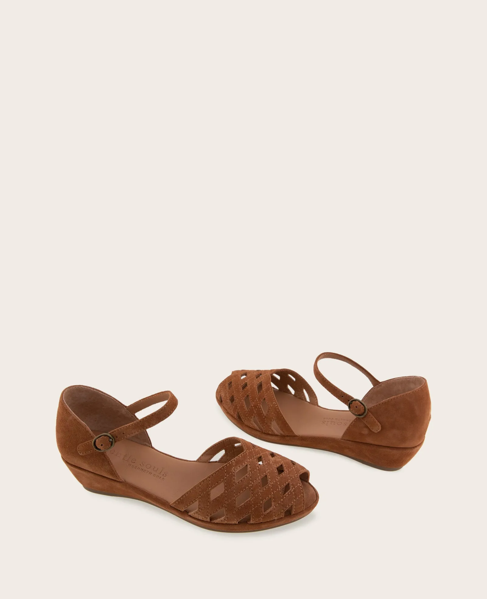 GENTLE SOULS - Loren Suede Perforated Peep-Toe Sandal sold by Kenneth Cole product image thumbnail 2