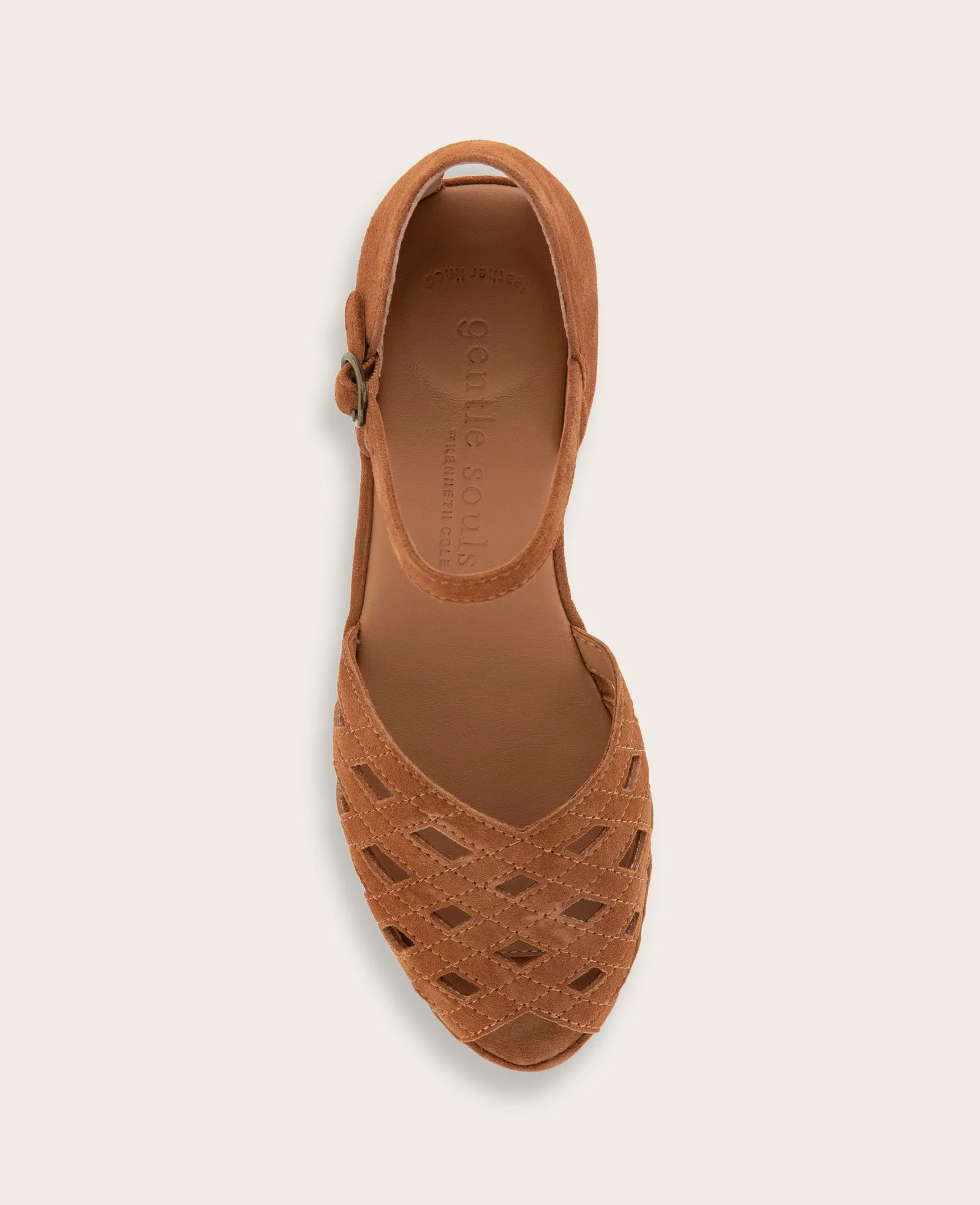GENTLE SOULS - Loren Suede Perforated Peep-Toe Sandal sold by Kenneth Cole product image thumbnail 3