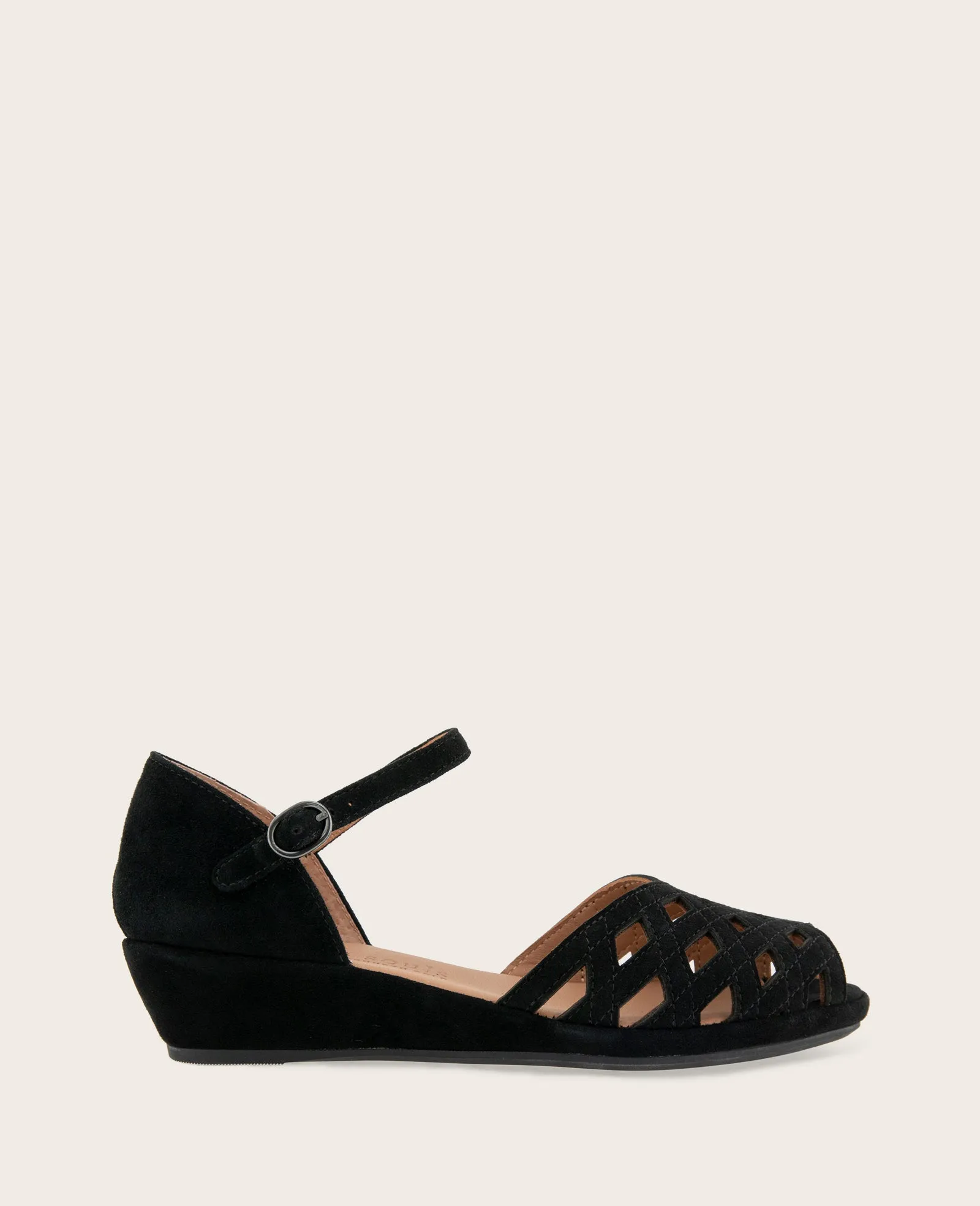 GENTLE SOULS - Loren Suede Perforated Peep-Toe Sandal sold by Kenneth Cole