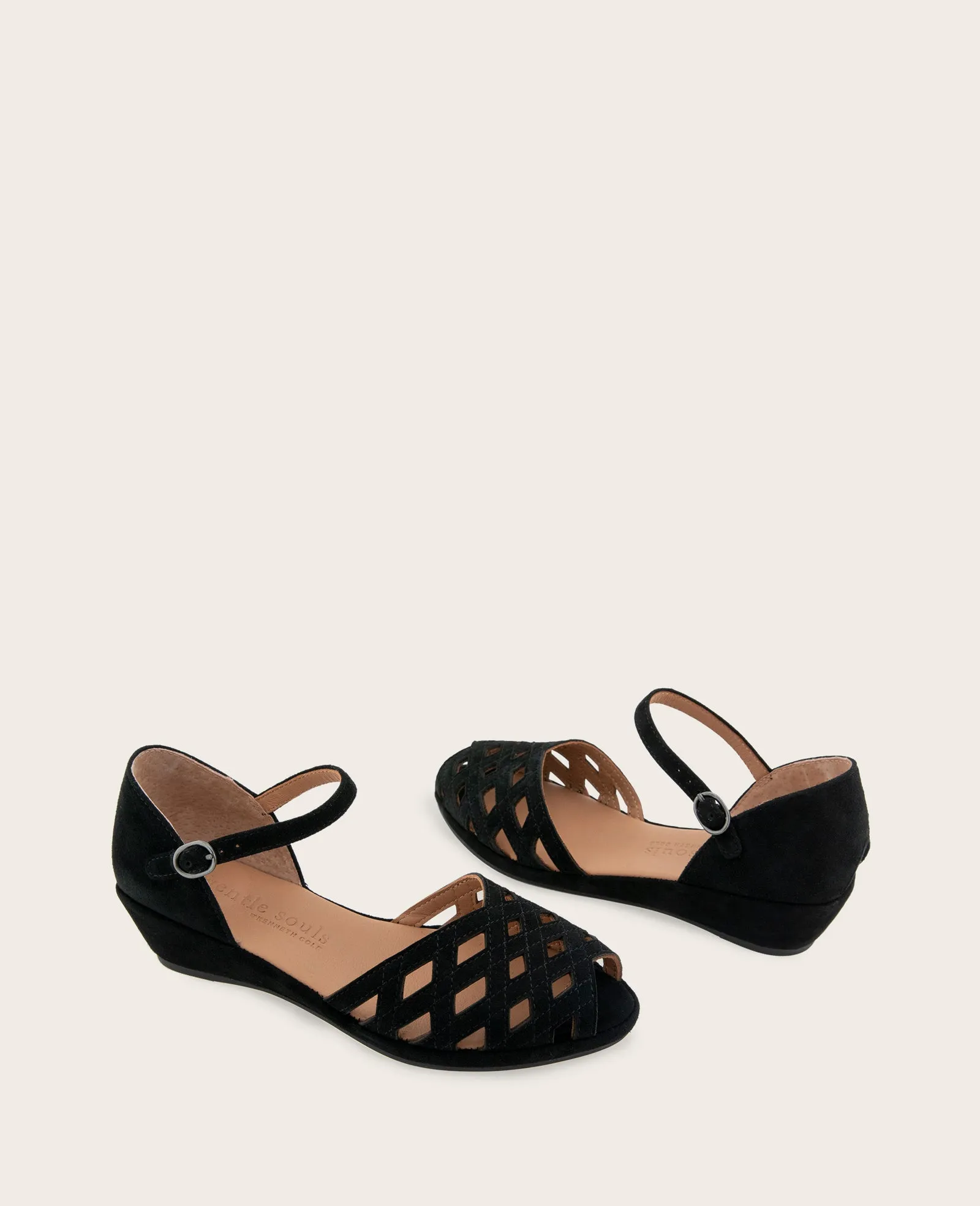 GENTLE SOULS - Loren Suede Perforated Peep-Toe Sandal sold by Kenneth Cole product image thumbnail 2