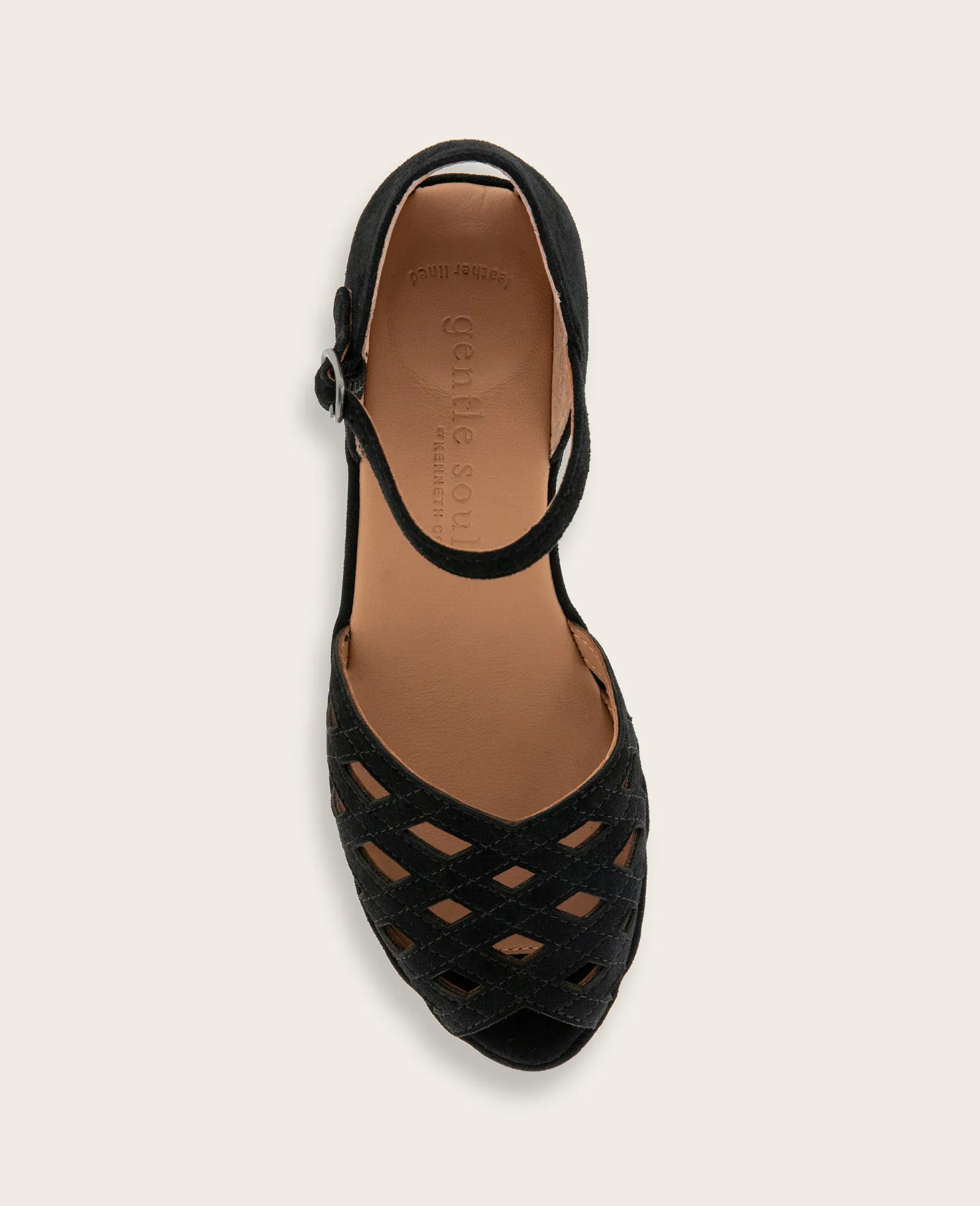 GENTLE SOULS - Loren Suede Perforated Peep-Toe Sandal sold by Kenneth Cole product image thumbnail 3