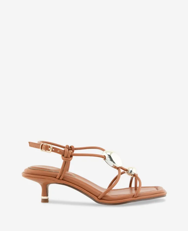 Gemma Embellished Strappy Leather Kitten Heel Sandal sold by Kenneth Cole