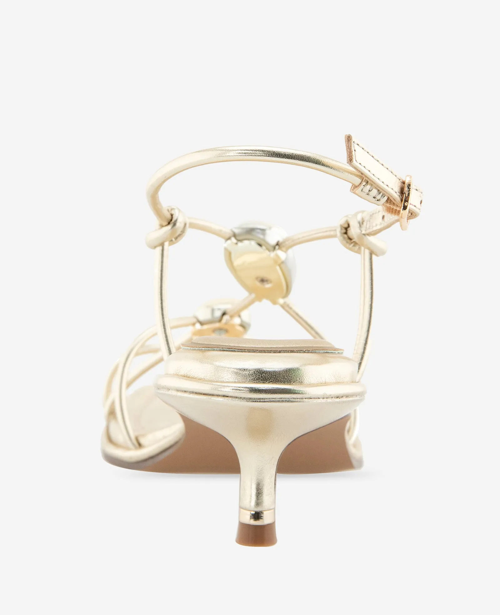 Gemma Embellished Strappy Metallic Leather Kitten Heel Sandal sold by Kenneth Cole product image thumbnail 4
