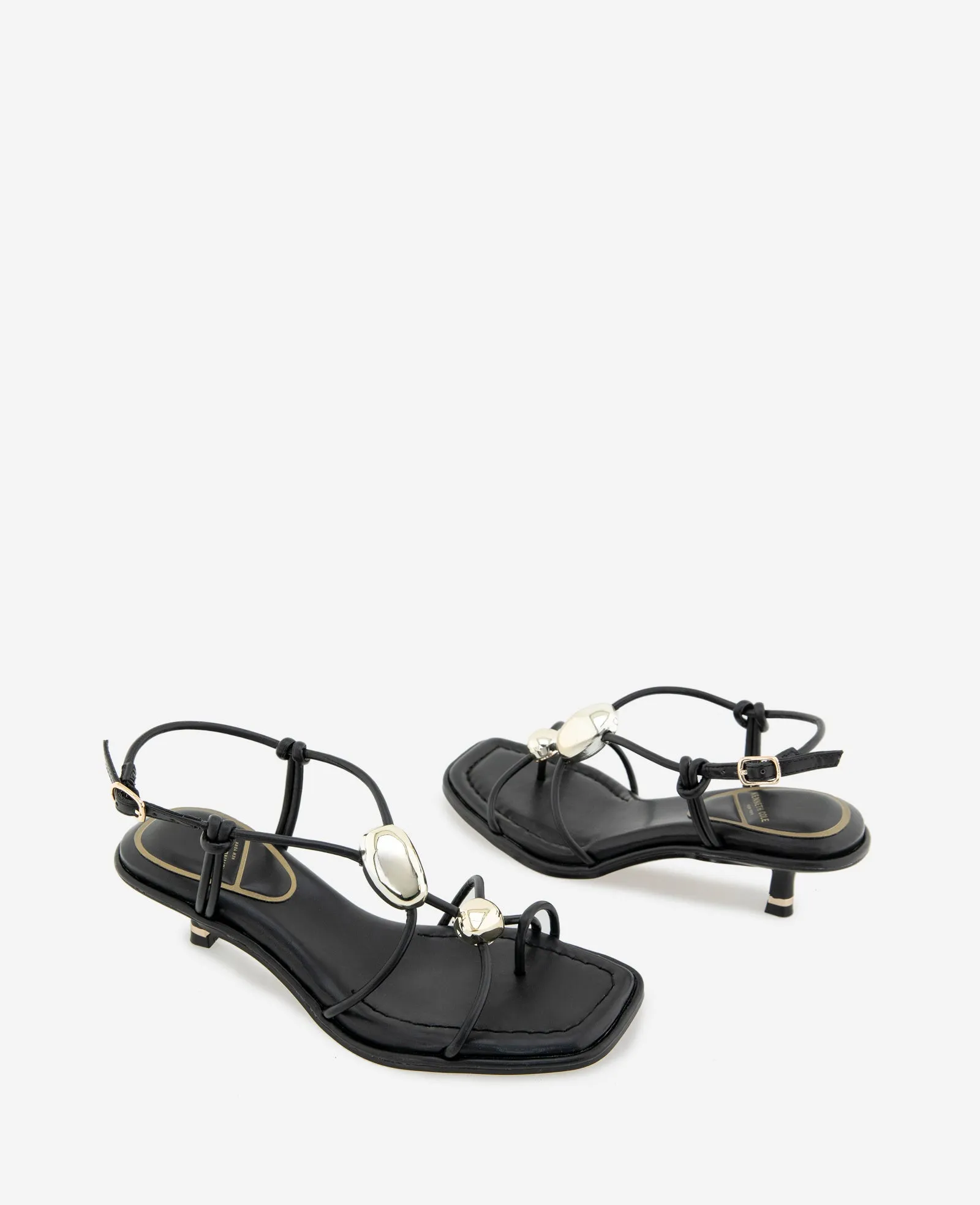 Gemma Embellished Strappy Leather Kitten Heel Sandal sold by Kenneth Cole product image thumbnail 2