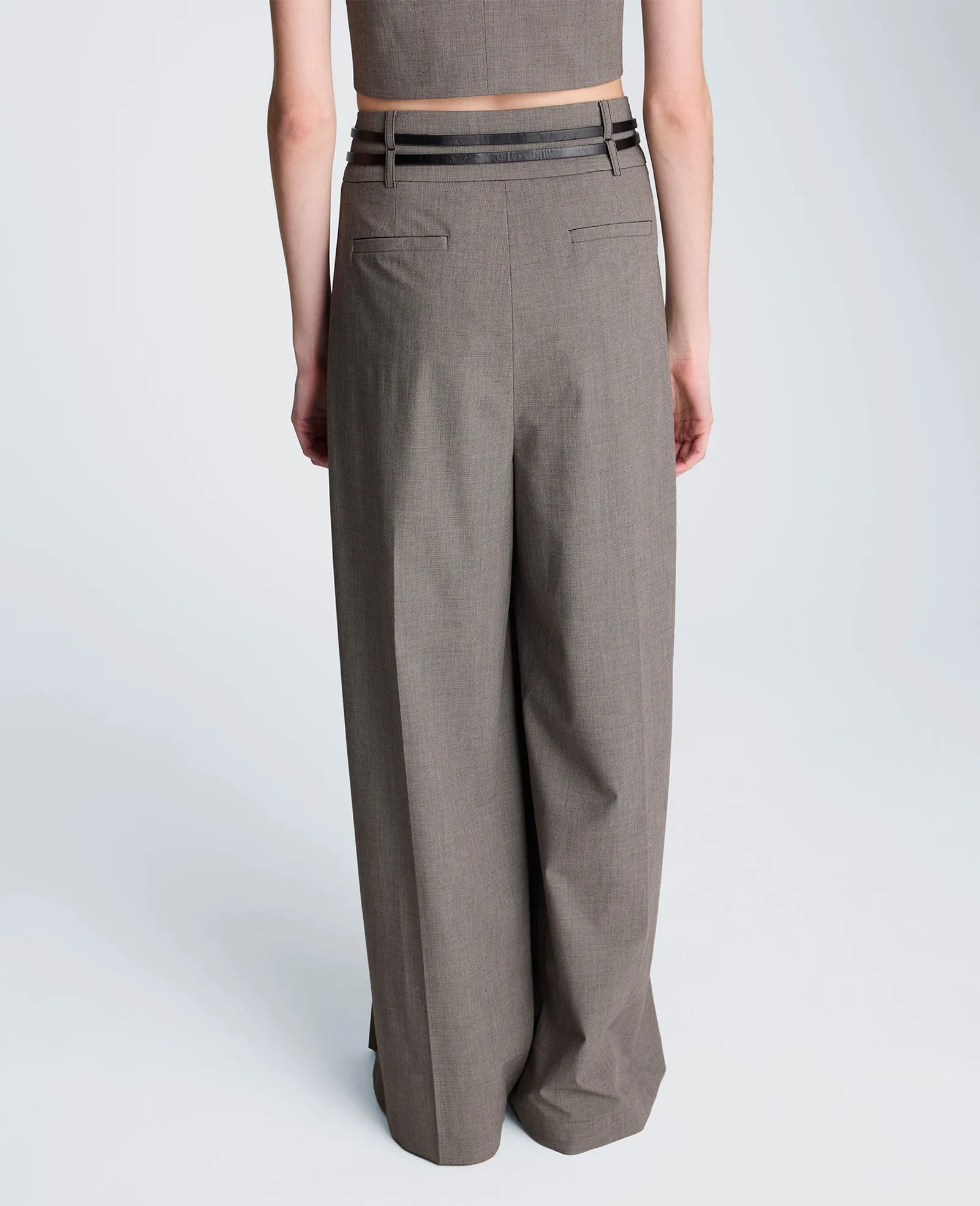 Fly Front High Rise Wide Leg Double Belted Pant sold by Kenneth Cole product image thumbnail 2