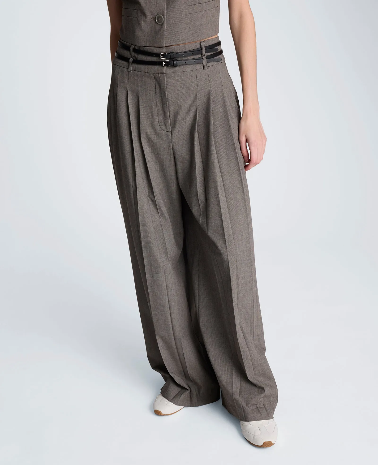 Fly Front High Rise Wide Leg Double Belted Pant sold by Kenneth Cole product image thumbnail 3