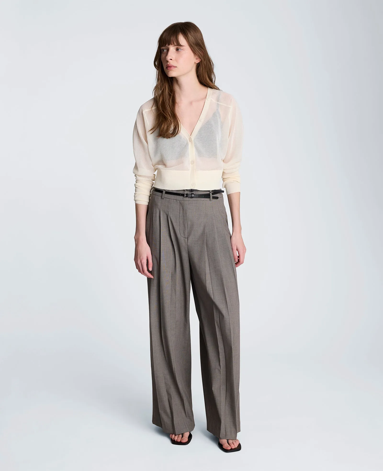 Fly Front High Rise Wide Leg Double Belted Pant sold by Kenneth Cole product image thumbnail 4
