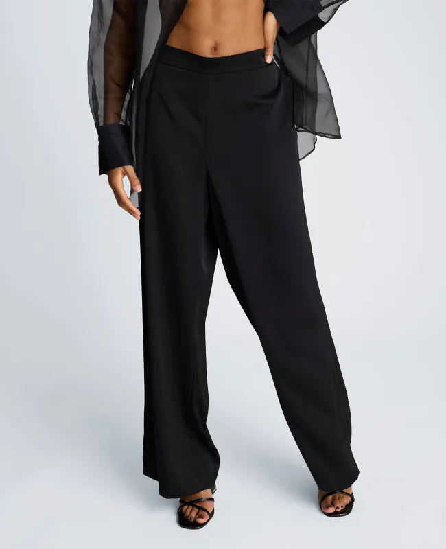 Pull On Wide Leg Satin Pant made by Kenneth Cole