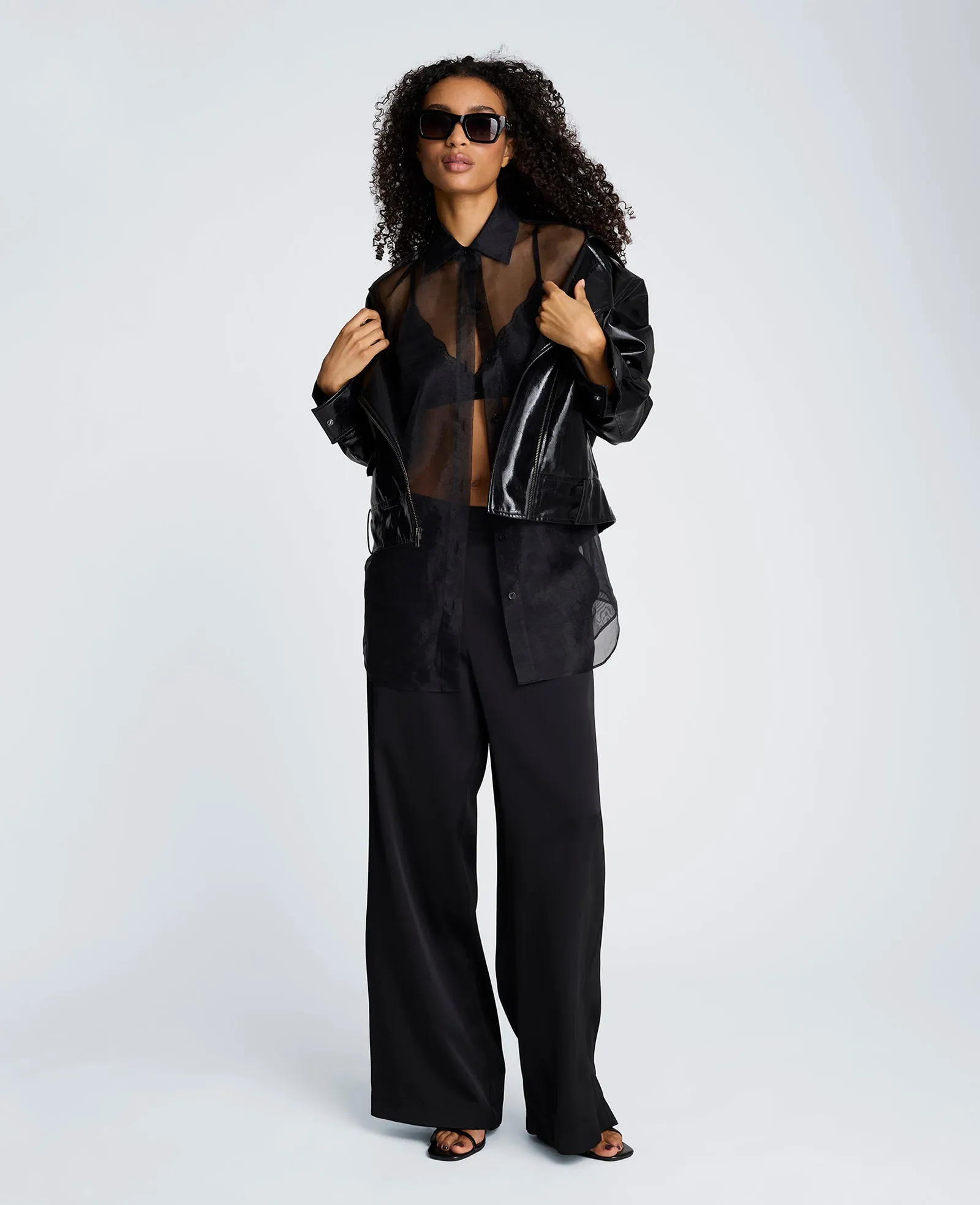 Pull On Wide Leg Satin Pant sold by Kenneth Cole product image thumbnail 4