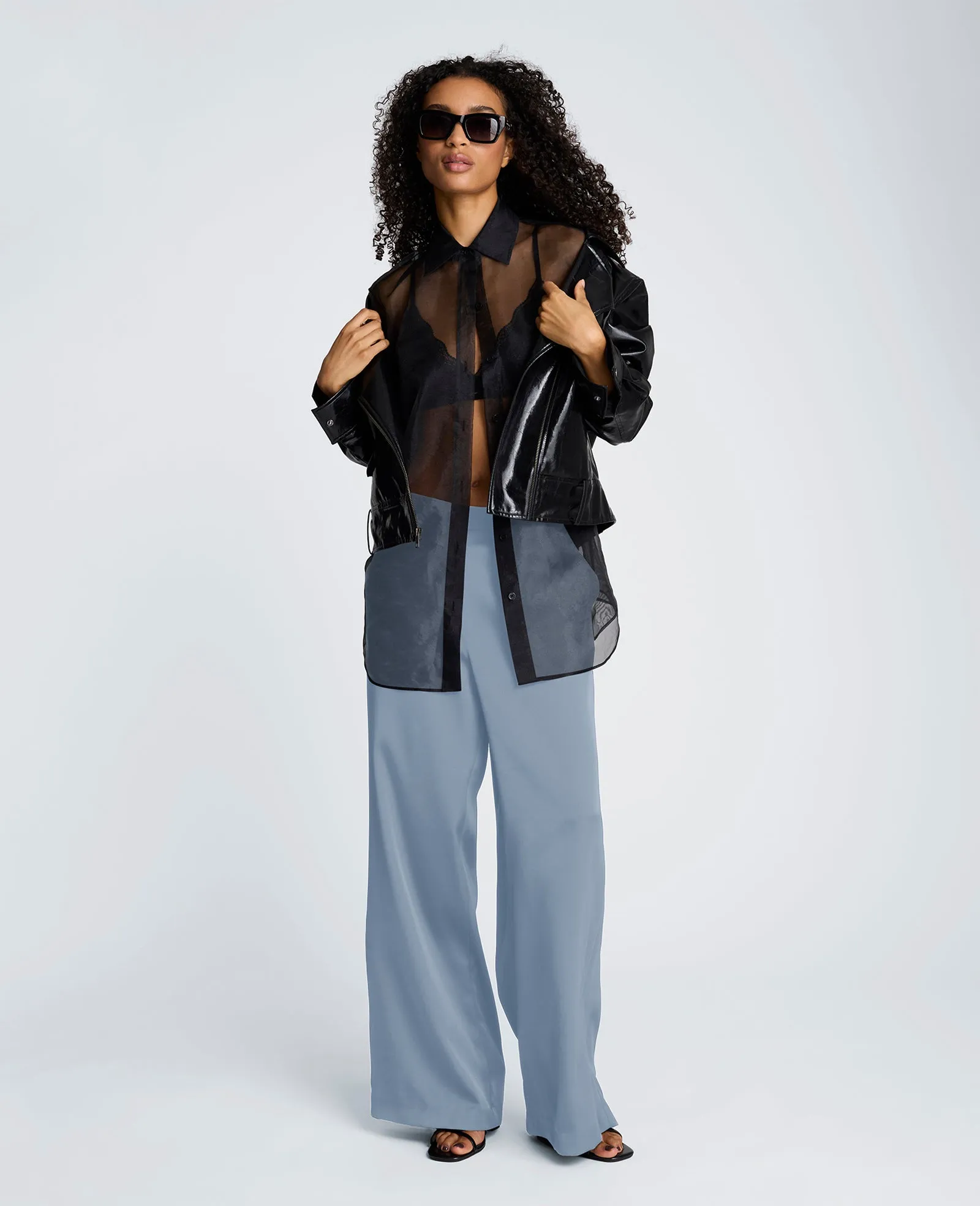 Pull On Wide Leg Satin Pant sold by Kenneth Cole product image thumbnail 4