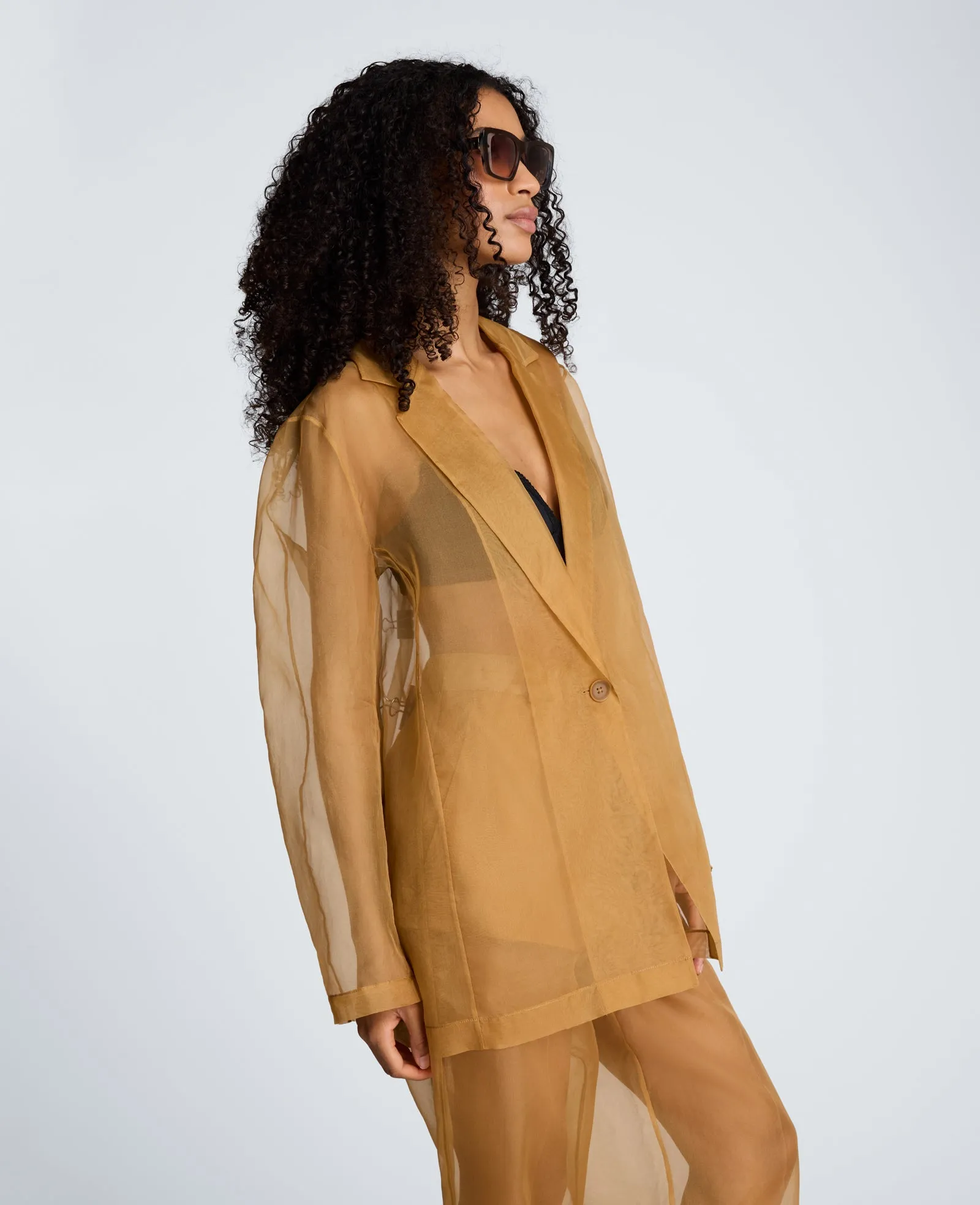 One Button Jacket with Notch Collar Organza sold by Kenneth Cole product image thumbnail 3