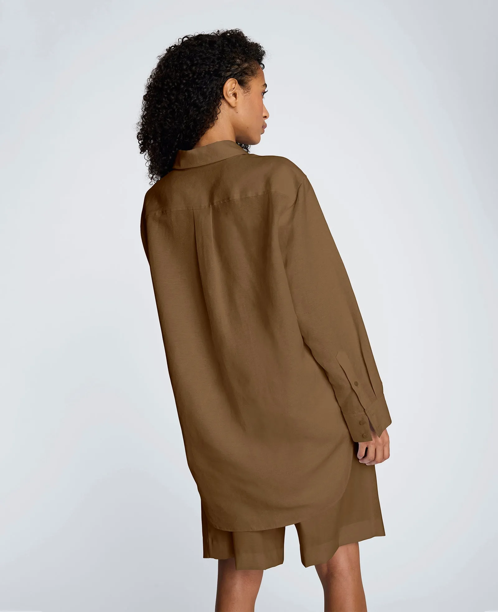 Drop Shoulder Button Front Boyfriend Shirt sold by Kenneth Cole product image thumbnail 3