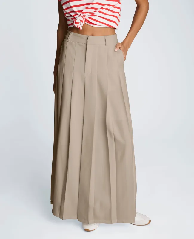 Fly Front Pleated Maxi Skirt made by Kenneth Cole