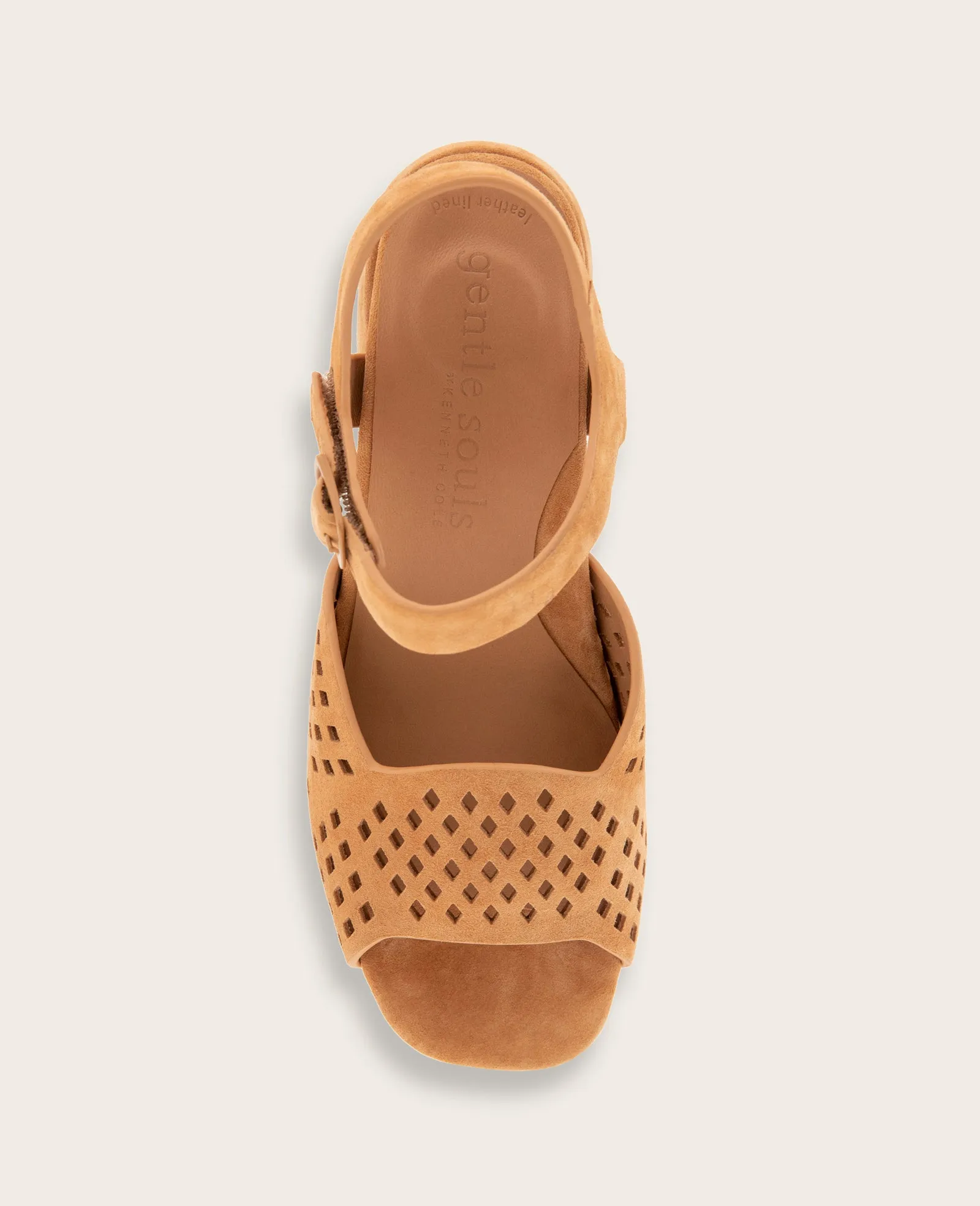 GENTLE SOULS - Oaks Suede Perforated Open Toe Heel sold by Kenneth Cole product image thumbnail 3