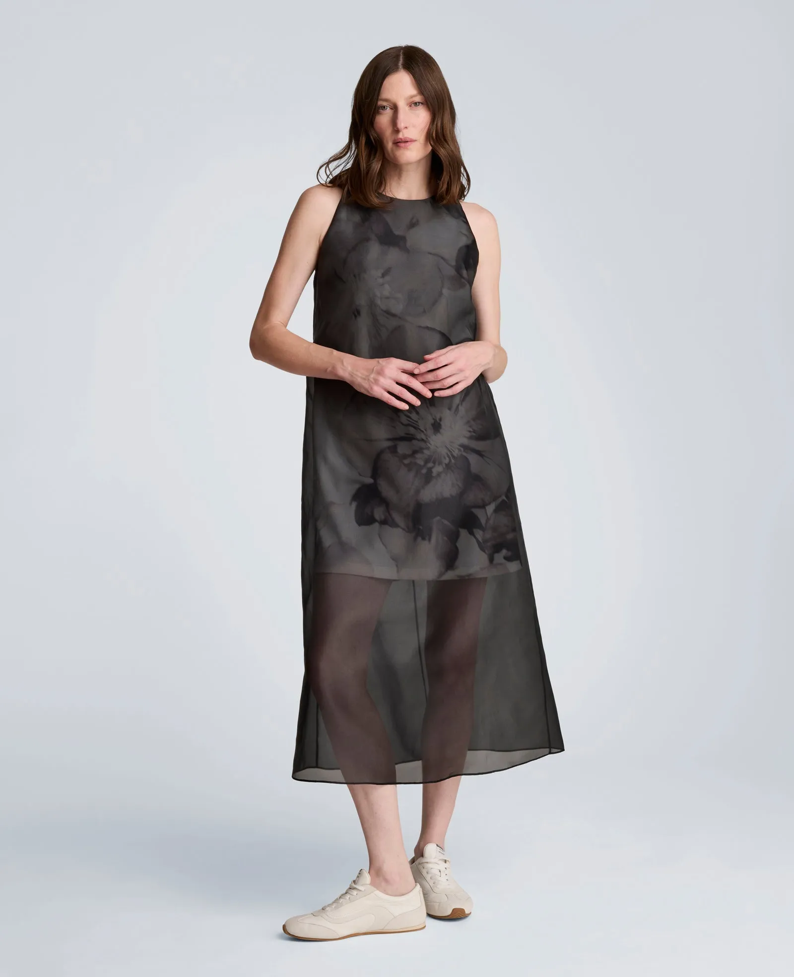 Sheer Overlay Crewneck Mini A-Line Dress sold by Kenneth Cole product image thumbnail 4