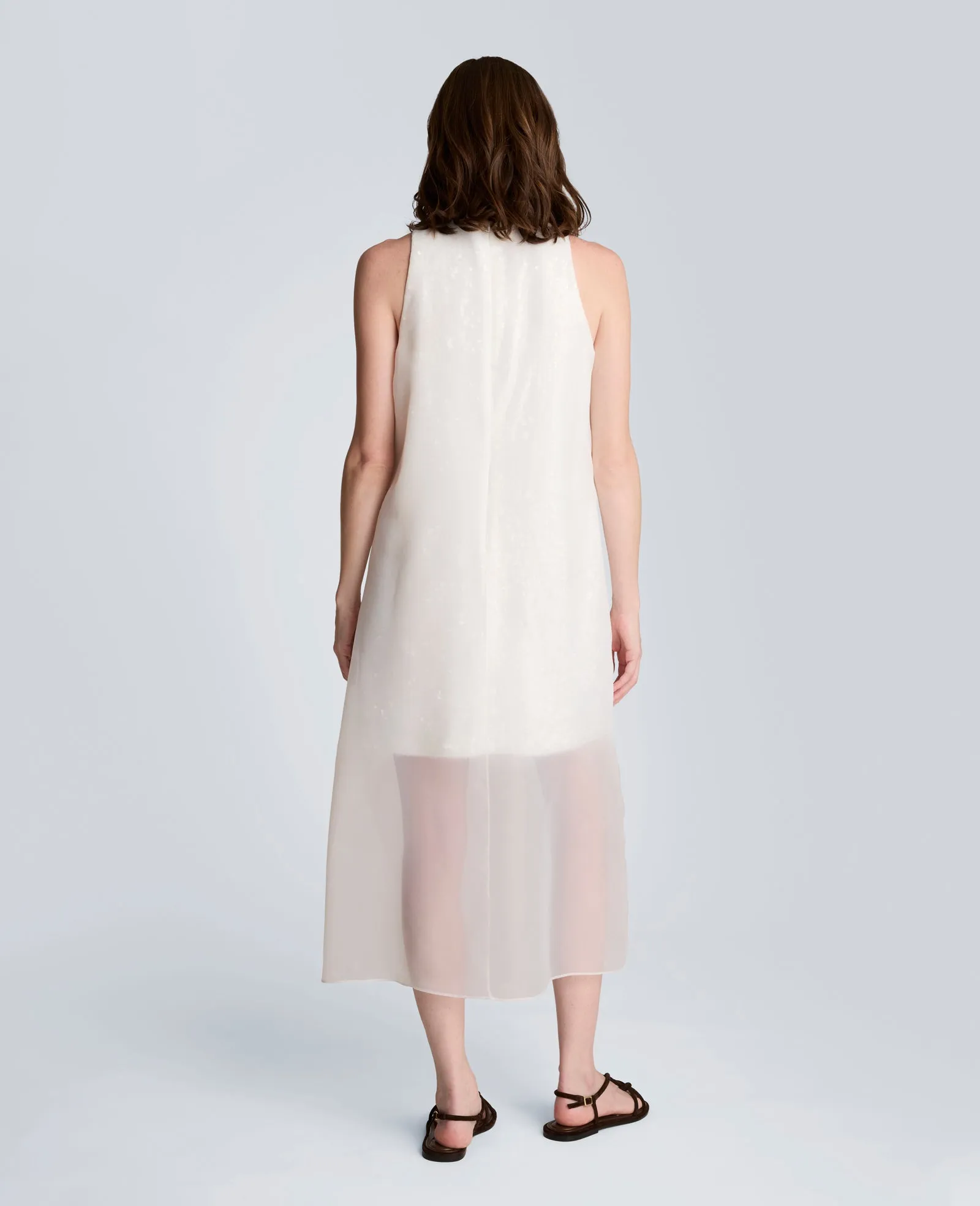 Sequin Sheer Overlay Crewneck Mini A-Line Dress sold by Kenneth Cole product image thumbnail 2