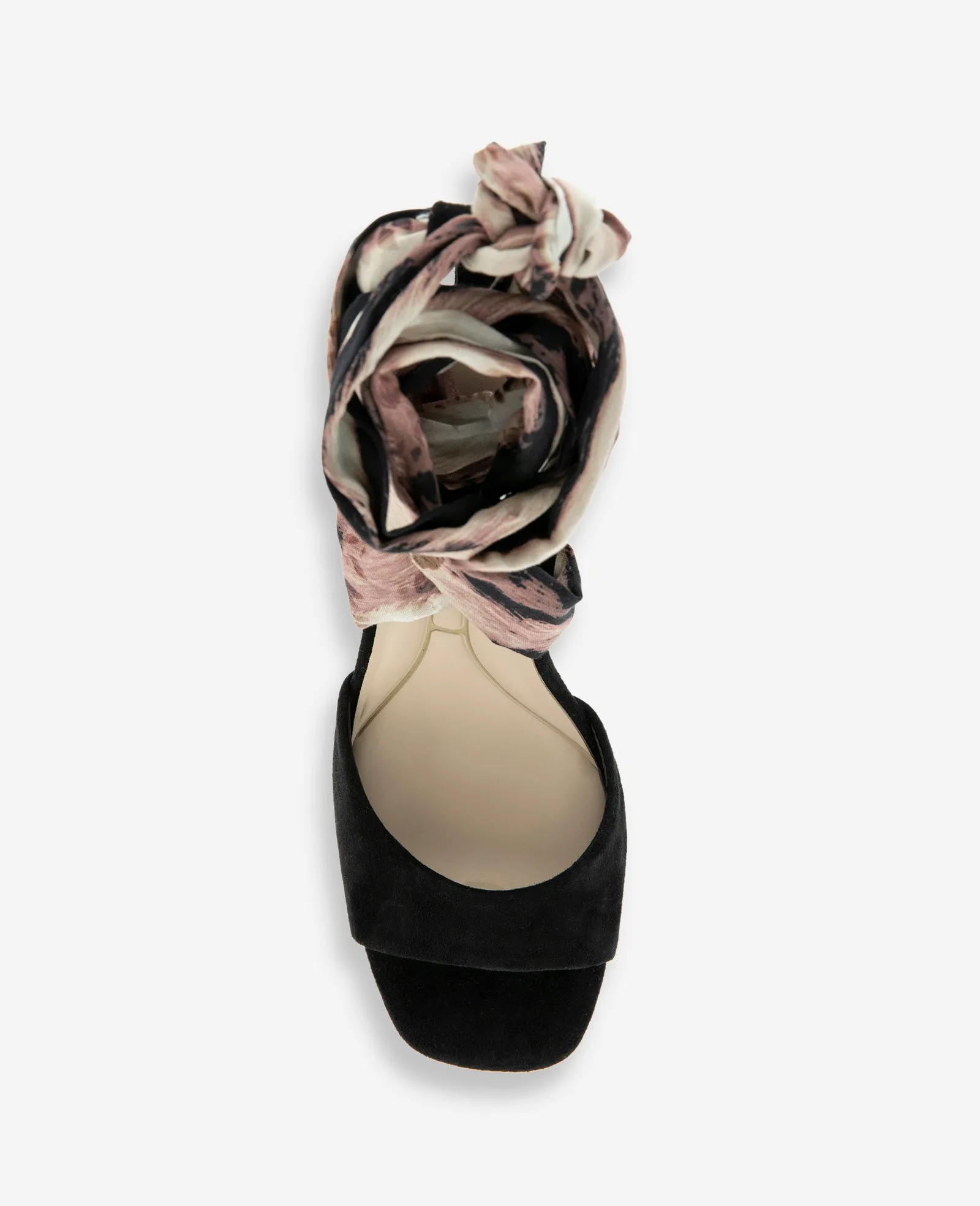 Fabia Printed Fabric Wrap Around Suede & Raffia Wedge sold by Kenneth Cole product image thumbnail 3