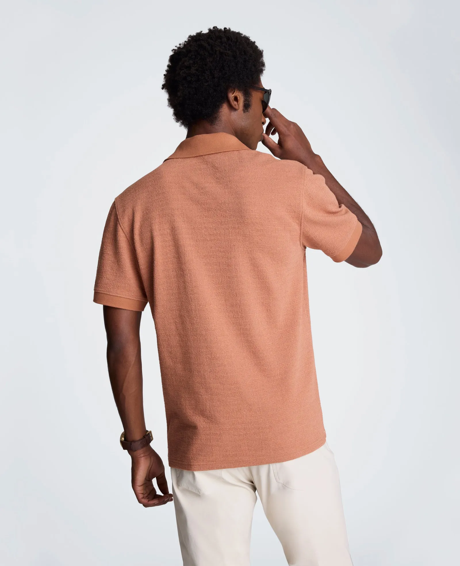 Short Sleeve Johnny Collar Polo with Ribbing sold by Kenneth Cole product image thumbnail 2