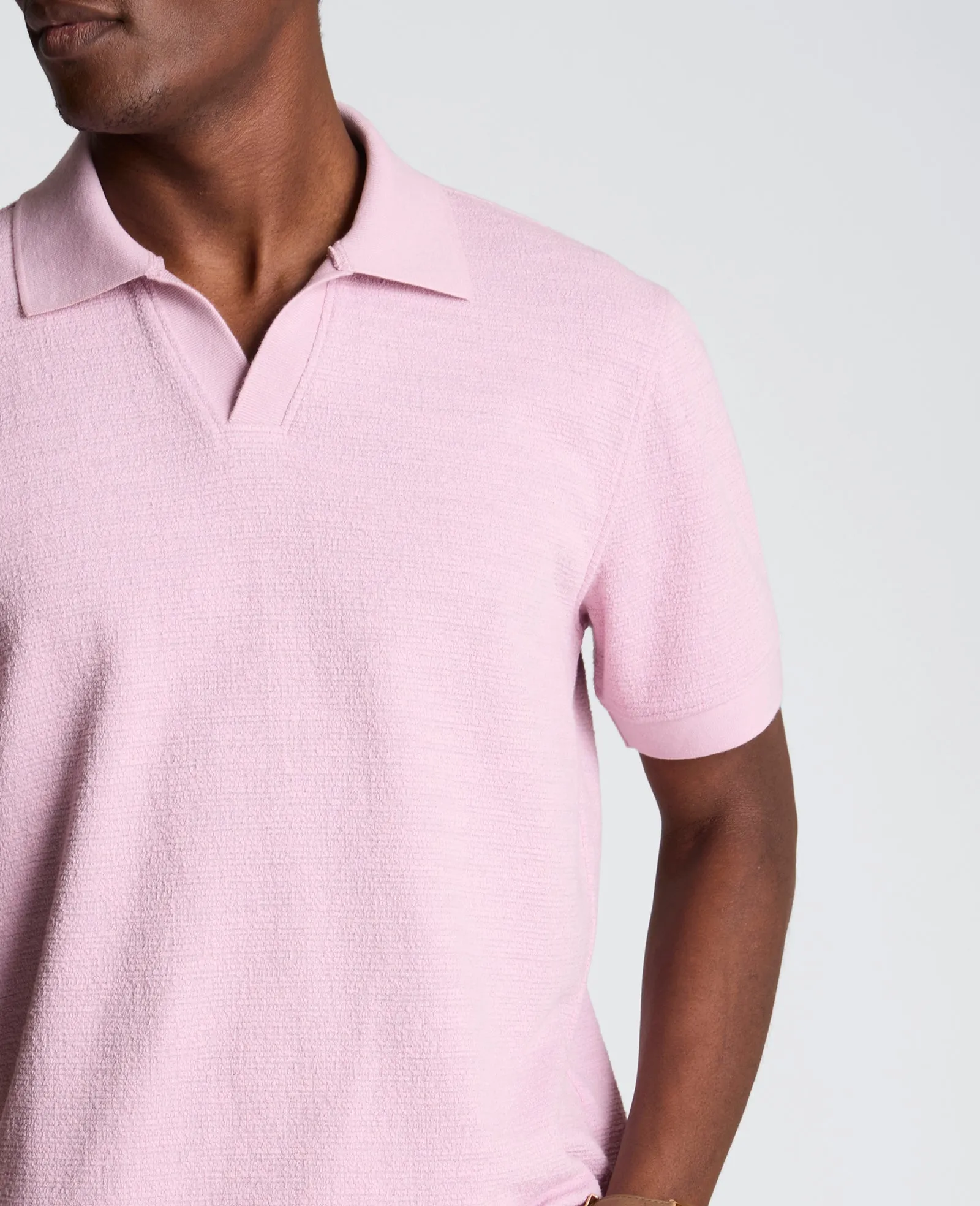 Short Sleeve Johnny Collar Polo with Ribbing sold by Kenneth Cole product image thumbnail 4