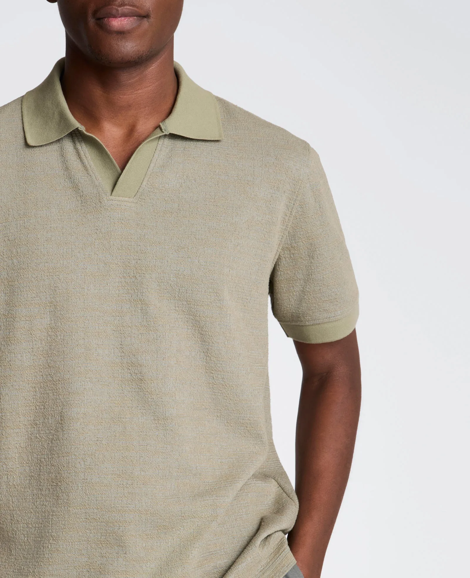 Short Sleeve Johnny Collar Polo with Ribbing sold by Kenneth Cole product image thumbnail 4