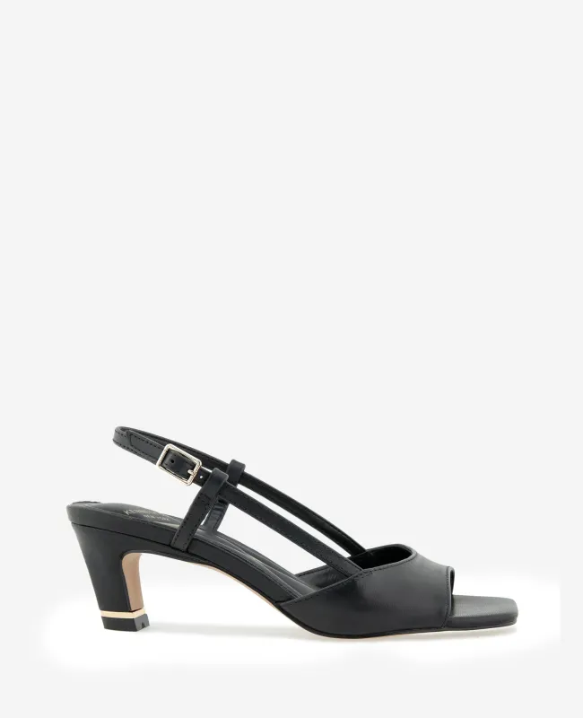 Anna Leather Open Toe Slingback Sandal made by Kenneth Cole