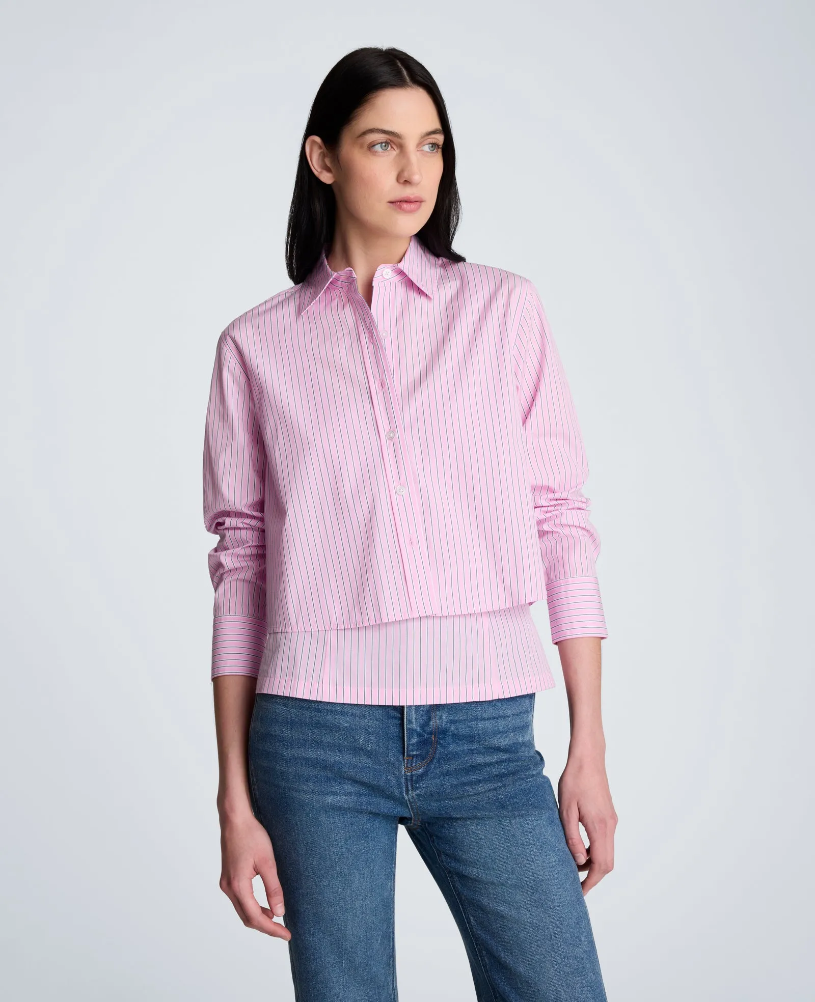 Cropped Long Sleeve Button Front Shirt sold by Kenneth Cole product image thumbnail 3