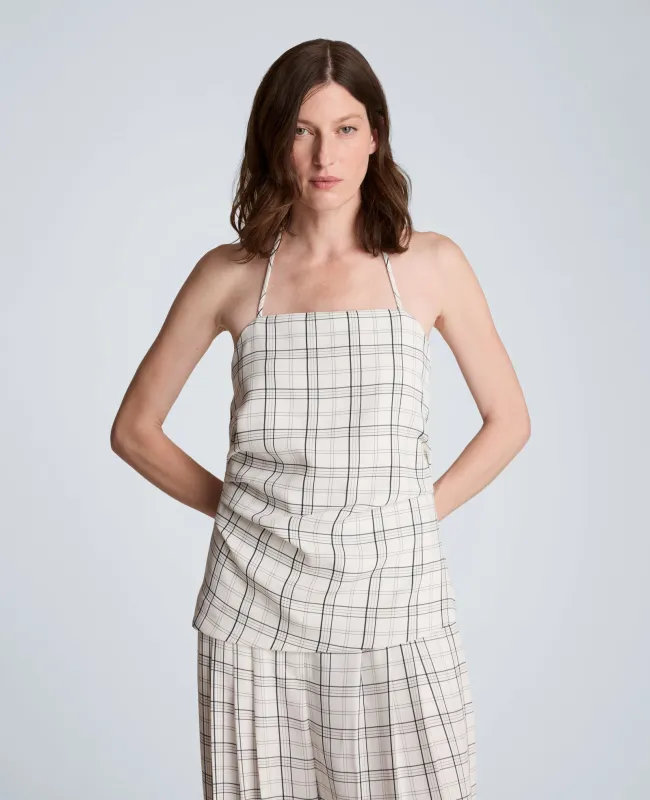Halter Neck Bustier with Pleats at Waist made by Kenneth Cole