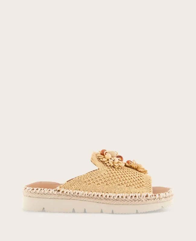 GENTLE SOULS - Leilani Flower Knit Platform Slip On Sandal sold by Kenneth Cole