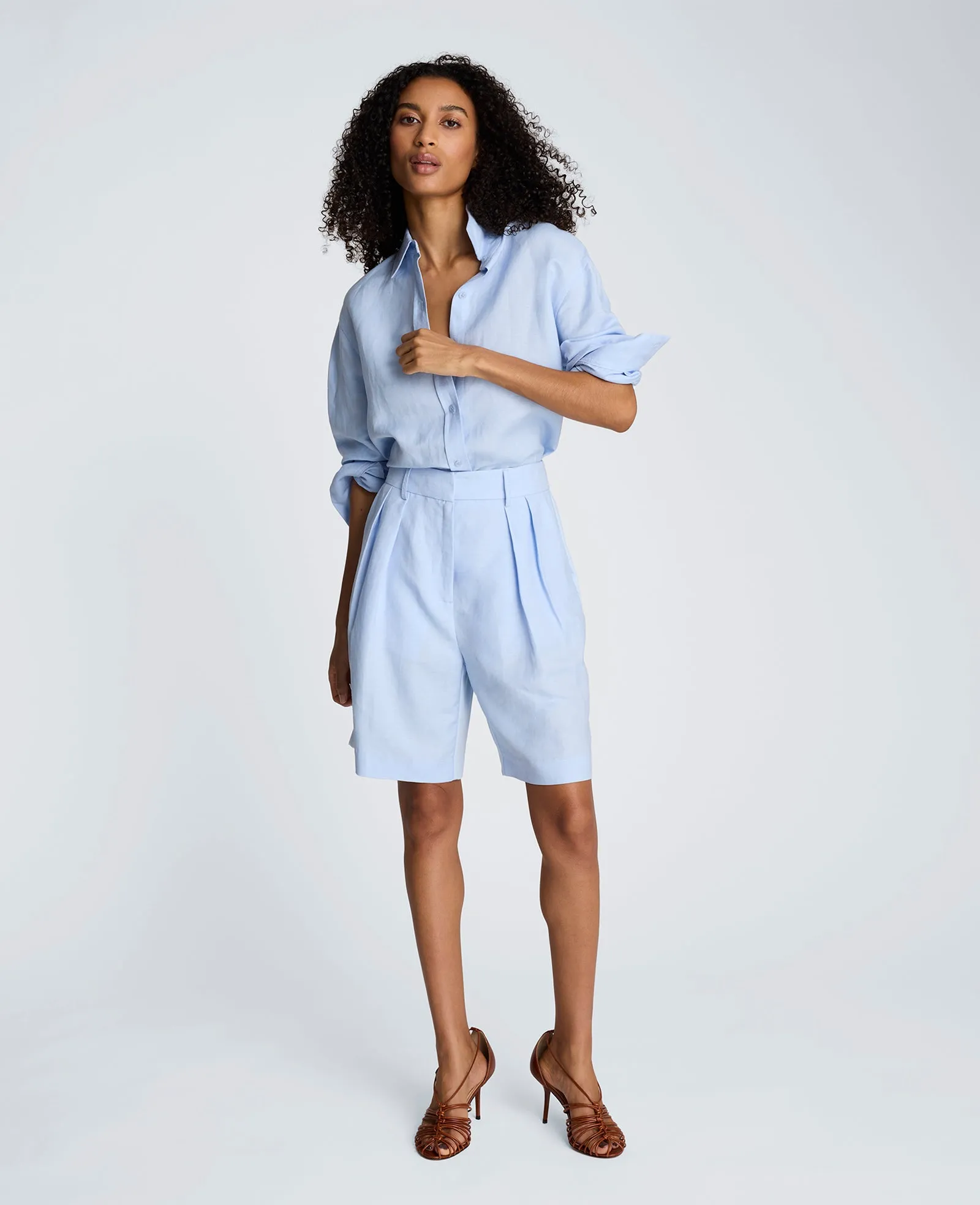 Fly Front High Rise Pleated Bermuda Short sold by Kenneth Cole product image thumbnail 4
