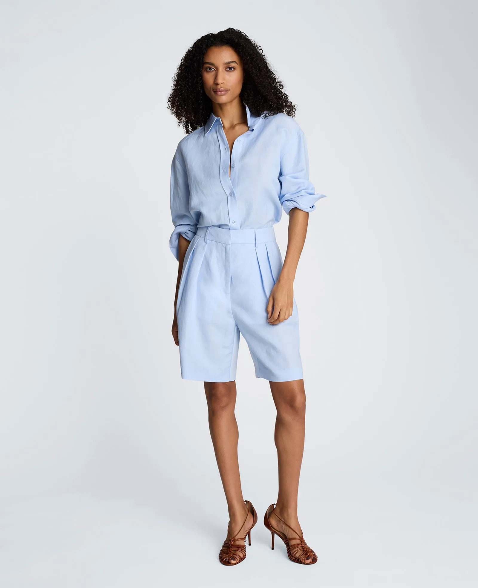 Fly Front High Rise Pleated Bermuda Short sold by Kenneth Cole product image thumbnail 5