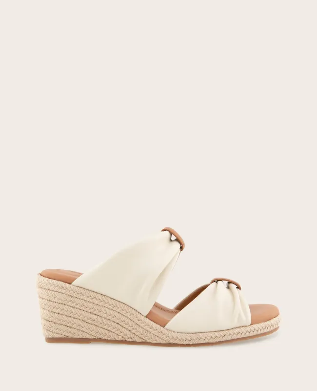 GENTLE SOULS - Gracious Leather Rouched Espadrille Wedge sold by Kenneth Cole