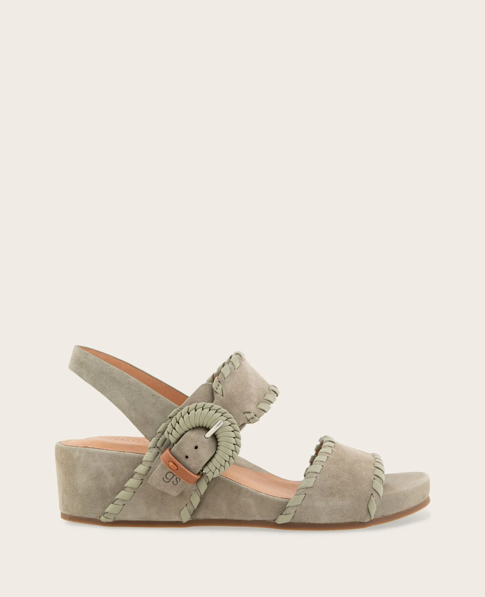 GENTLE SOULS - Gayle Suede Two Band Whip Stitch Wedge Sandal sold by Kenneth Cole